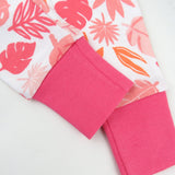 4-Piece Short and Long PJ Set, Jungle Leaves Pink