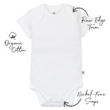 5-Pack Honestly Pure Organic Cotton Short Sleeve Bodysuits, Bright White