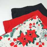 Toddler 3-Pack Organic Cotton Holiday Leggings, Holiday Floral