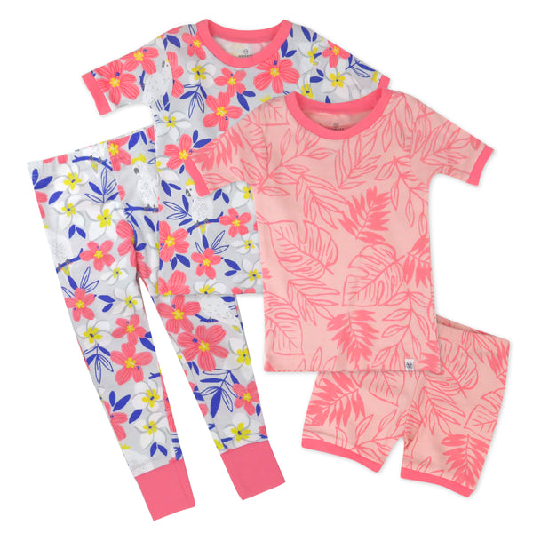 4-Piece Short Sleeve, Short and Long Leg PJ Set Honest Baby Clothing