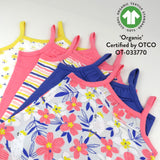 Toddler 5-Pack Organic Cotton Ruffle Cami Shirts, Love Dove