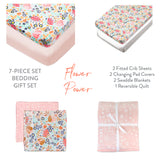 Sweet Dreams Night Time Nursery Necessities 7-Piece Gift Set, Flower Power